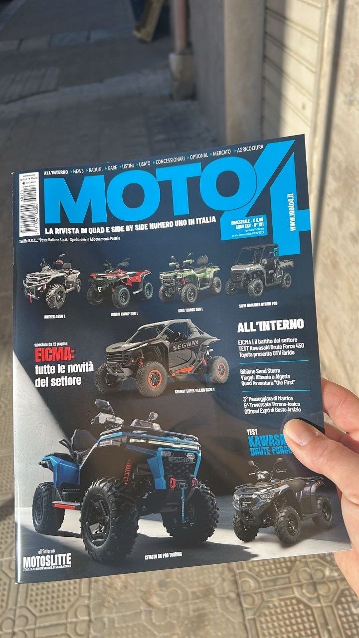 Copertina della rivista MOTO4, la rivista di quad numero uno in Italia