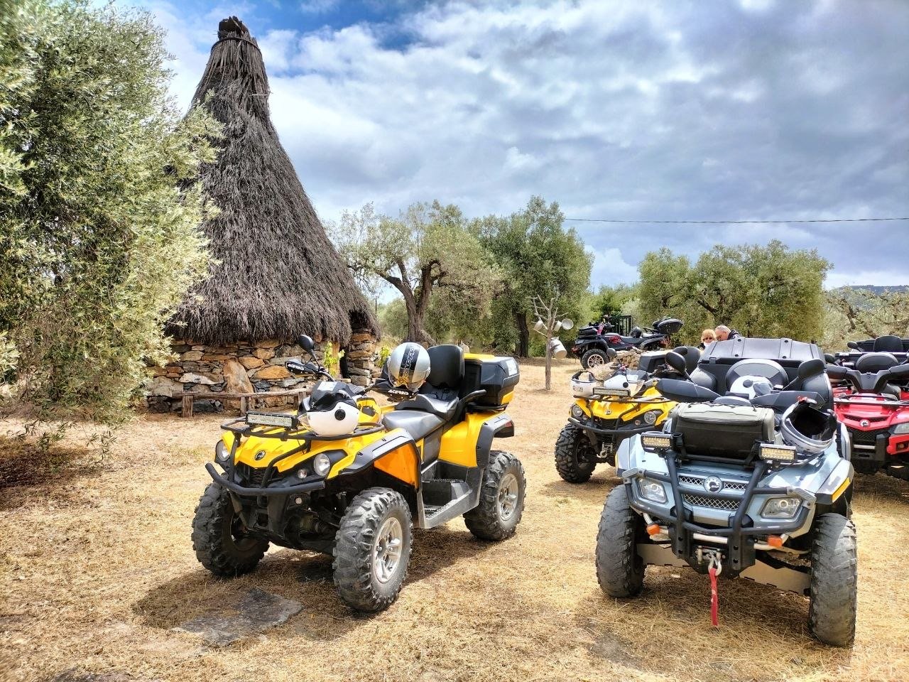 Quad parcheggiati tra gli olivi accanto alla pinnetta